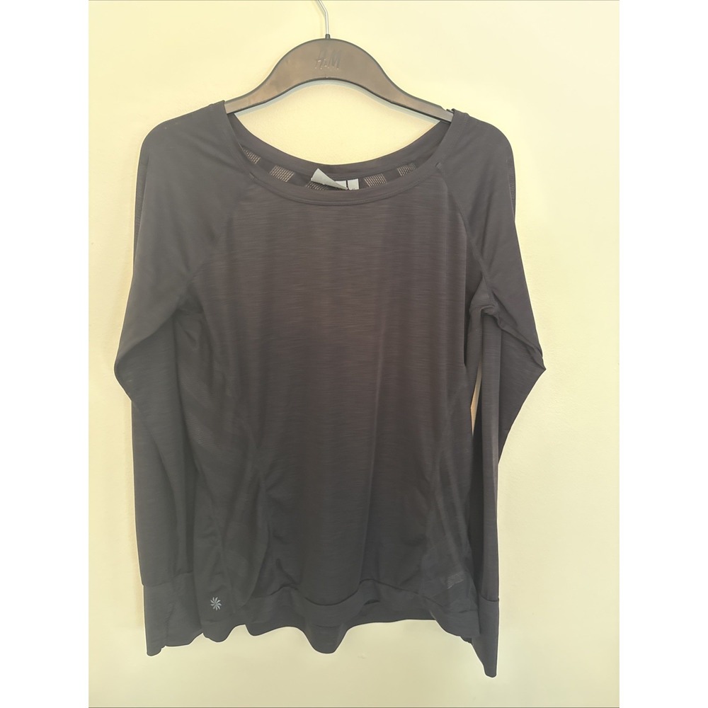 Athleta Kettle Bella L/S Stretch Athletic Top Shirt Black 591388 Women's‎ Medium